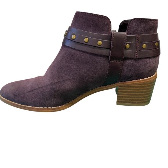 Clarks Breccan Shine Suede Somerset Ankle Boot size 8.5 purple - Picture 4 of 9